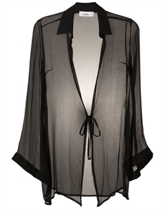 Шелковая блузка с жатым эффектом и завязками, черный Amir slama