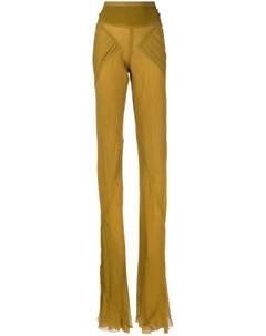 Брюки с прозрачными вставками, желтый Rick owens