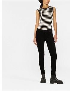 Бархатные брюки скинни, черный 7 for all mankind