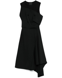 Платье миди асимметричного кроя, черный Givenchy