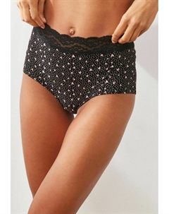 Трусы-брифы PRINT HIGH LEG TRIM FOUR PACK, черный Next
