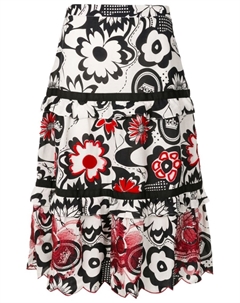 Ярусная юбка с цветочным принтом, черный Amir slama