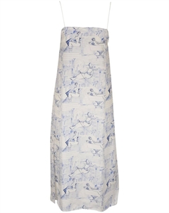 Платье Th Sicily с графичным принтом, синий Khaite