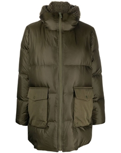 Пуховик с капюшоном, зеленый Yves salomon