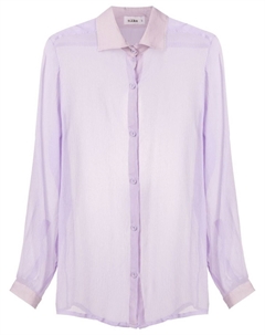 Шелковая рубашка с жатым эффектом, фиолетовый Amir slama