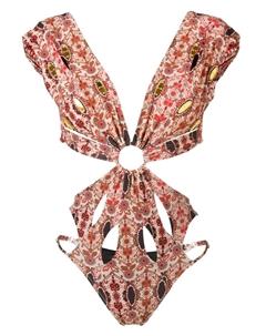 Купальник с цветочным принтом и вырезом, красный Amir slama