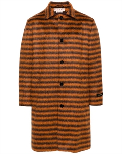 Однобортное пальто с логотипом, оранжевый Marni