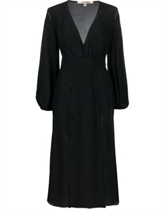 Шелковое платье миди с разрезом спереди, черный Roberto cavalli