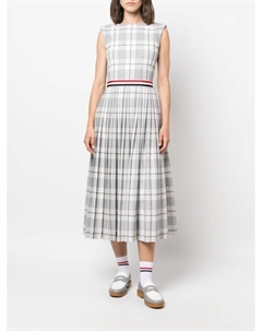 Платье в клетку со складками, серый Thom browne