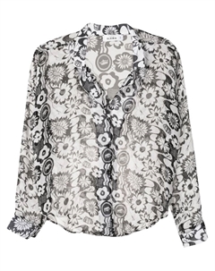 Шелковая рубашка с цветочным принтом, черный Amir slama