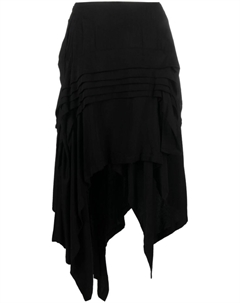 Юбка миди асимметричного кроя, черный Yohji yamamoto