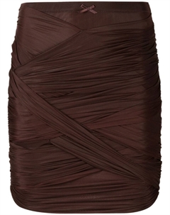 Юбка со сборками и драпировкой, коричневый Alexander wang