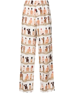 Прямые брюки с принтом, нейтральный цвет Amir slama