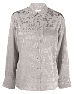 Шелковая рубашка с надписью, серый Zadig&voltaire