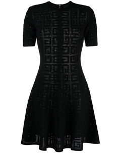Жаккардовое платье А-силуэта с логотипом 4G, черный Givenchy