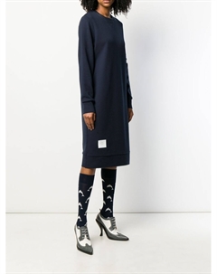 Платье-толстовка длины миди с полосками 4-Bar, синий Thom browne