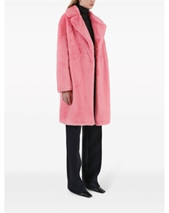 Однобортная шуба из искусственного меха, розовый Apparis