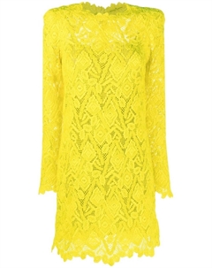 Платье-рубашка мини с вышивкой, желтый Ermanno scervino