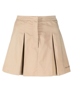 Юбка мини с вышитым логотипом, нейтральный цвет Sporty & rich