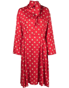 Платье миди Teddy Flower со складками, красный Kenzo