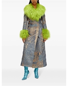 Шуба из искусственного меха с поясом, синий Diesel