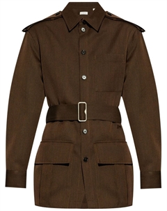 Верхняя рубашка с поясом на талии и пуговицами, коричневый Burberry