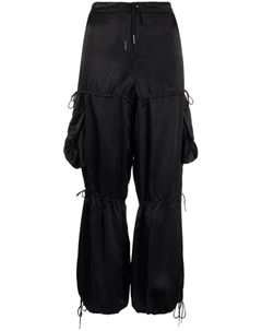 Атласные брюки прямого кроя, черный Anna sui