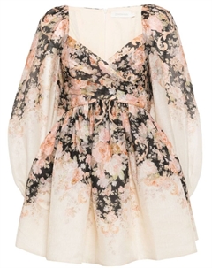 Иллюстрация мини-платье, нейтральный цвет Zimmermann