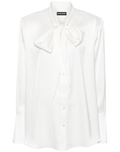 Атласная рубашка с бантом, белый David koma