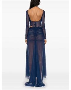 Сетчатое боди, синий Laquan smith