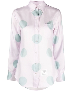 Шелковая рубашка в горох с длинными рукавами, розовый Thom browne