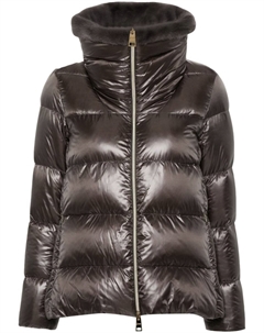 Пуховик с меховым воротником, серый Herno