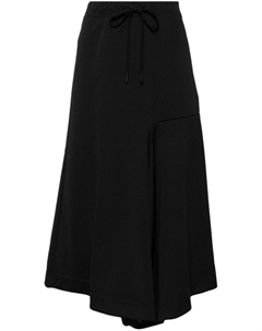 Асимметричная юбка-миди с завязками, черный Yohji yamamoto