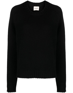 Кашемировый джемпер с круглым вырезом, черный Khaite