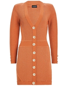 Retrofete платье Zem в рубчик, оранжевый