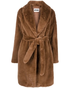 Шуба Bree из искусственного меха с поясом, коричневый Apparis