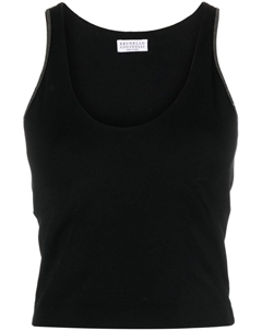 Топ с декором Monili, черный Brunello cucinelli