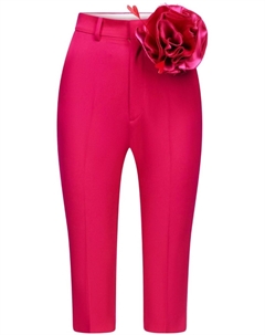 Шорты строгого кроя с цветочной аппликацией, розовый Area