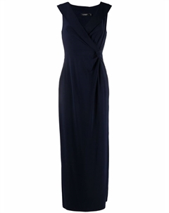 Приталенное платье макси без рукавов, синий Lauren ralph lauren