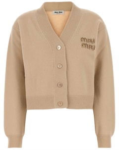 Кашемировый кардиган, нейтральный Miu miu