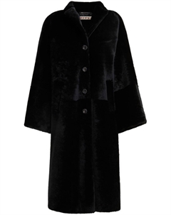 Однобортная шуба из искусственного меха, черный Marni