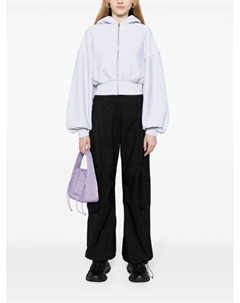 Укороченное худи на молнии, серый Alexander wang