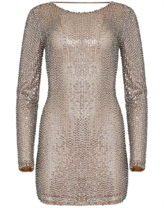 Retrofete платье мини Malaya с пайетками, серебристый
