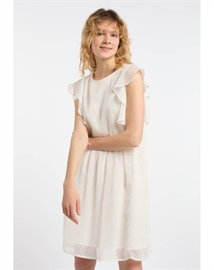 Повседневное платье MIT RÜSCHEN, белый Dreimaster