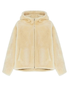 Дубленка из овчины с капюшоном, нейтральный цвет Yves salomon