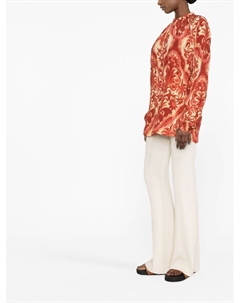 Шелковая блузка с графичным принтом, красный F.r.s for restless sleepers