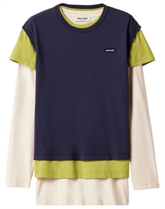 Комплект из трех футболок, синий Miu miu