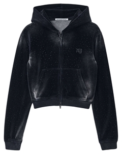 Прозрачная толстовка с капюшоном с бисером, серый Alexander wang