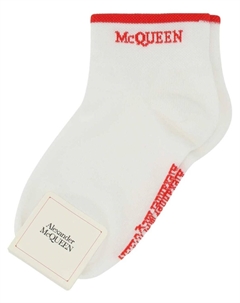 Носки с логотипом, вязка интарсия, белый Alexander mcqueen