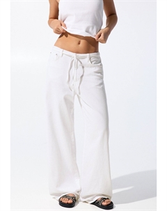 Мешковатые джинсы WITH NO WAIST, белый Pull & bear